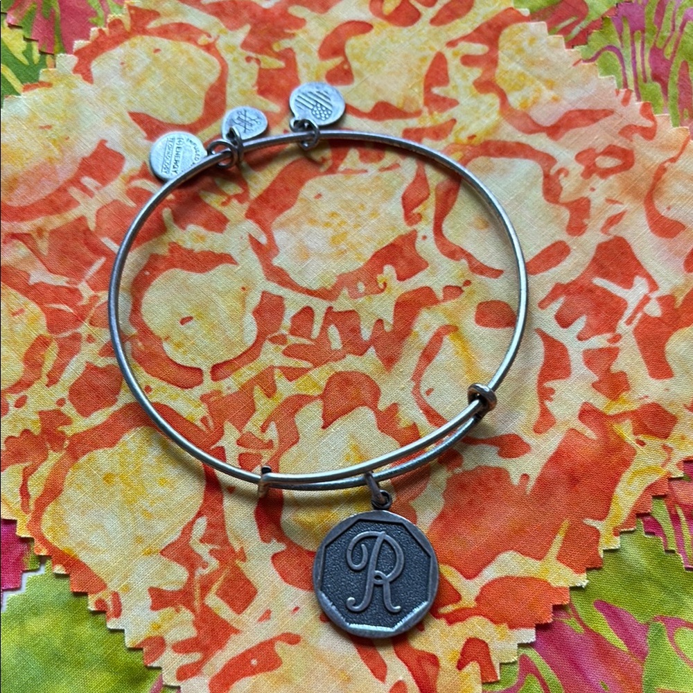 Silver Tone Ani and Alex Charm Bangle Bracelet
